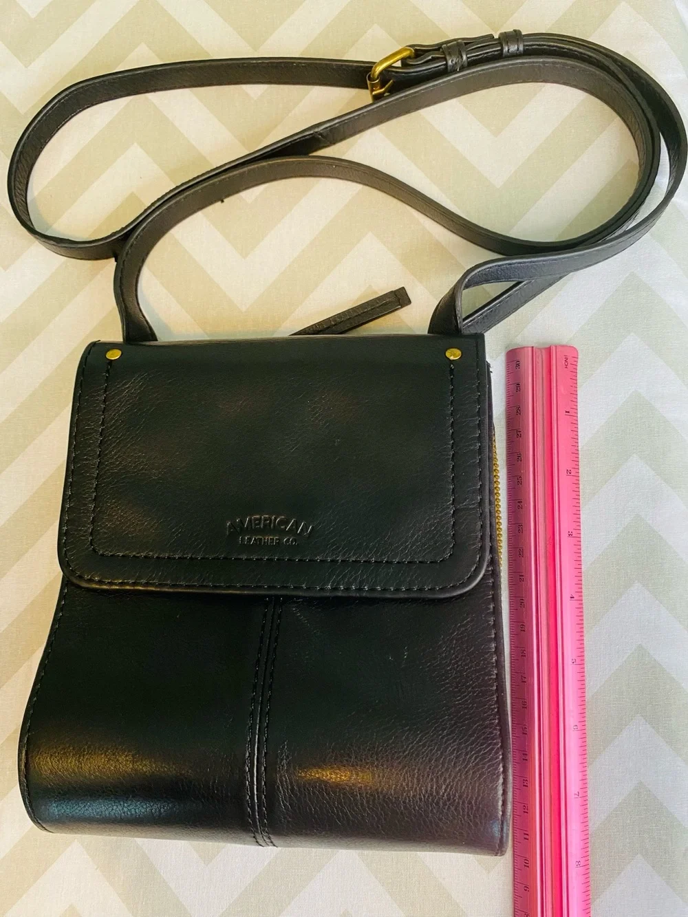 American Leather Co. Black Leather Crossbody Bag